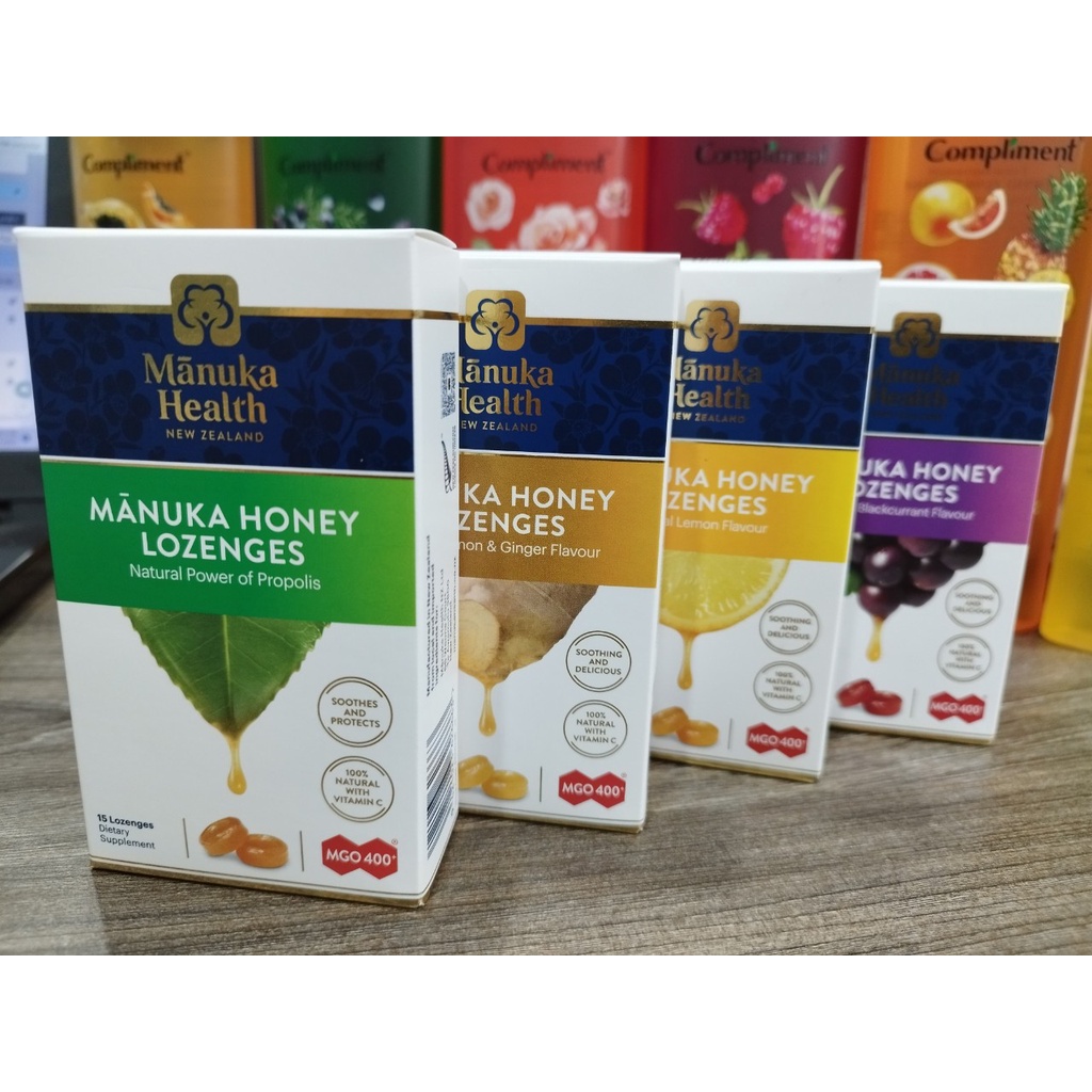 Kẹo ngậm Mật ong Manuka Honey Drops Lemon Flavour Vị Chanh MGO 400+ 250g 58 viên
