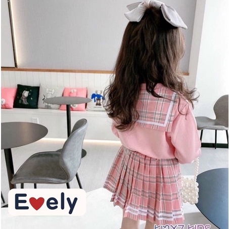Sét Cho Bé Gái FREESHIP Áo Da Cá Kèm Chân Váy Có Quần Cực Kỳ Đáng Yêu - Bộ Đồ Mặc Vừa Cho 8=&gt;20kg [evelykids]