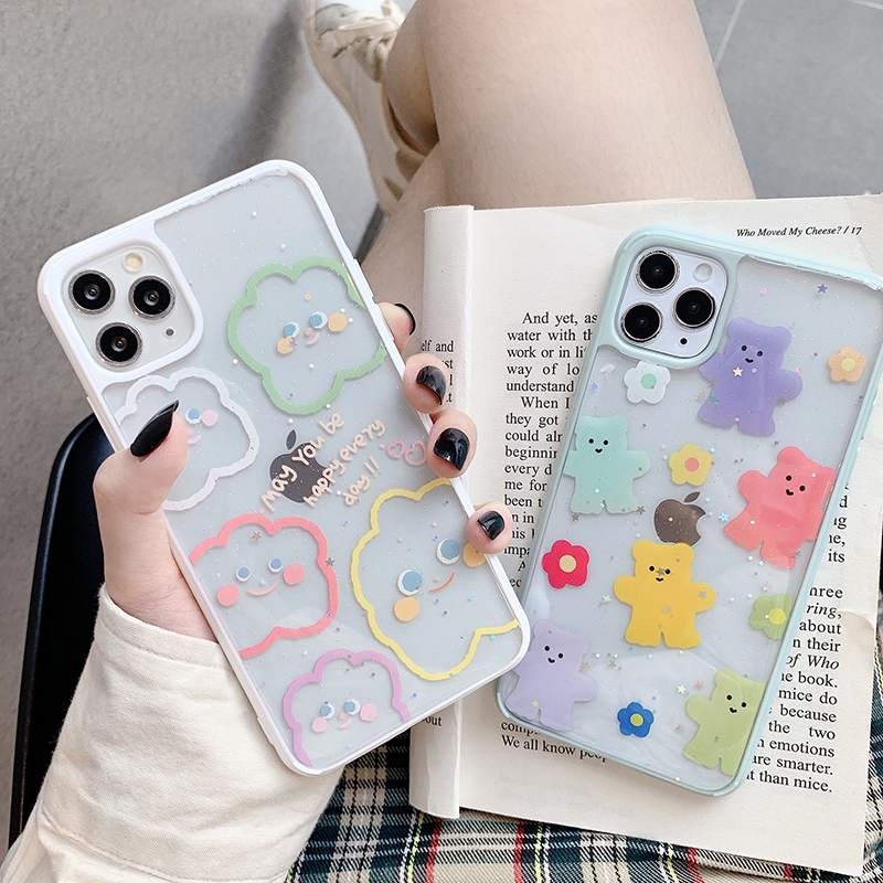 Ốp iphone - Ốp lưng viền Gấu Và Mây kim tuyến 6s/6plus/6s plus/7/8/7plus/8plus/x/xs/xs max/11/11pro max- Awifi Case S2-6 | BigBuy360 - bigbuy360.vn