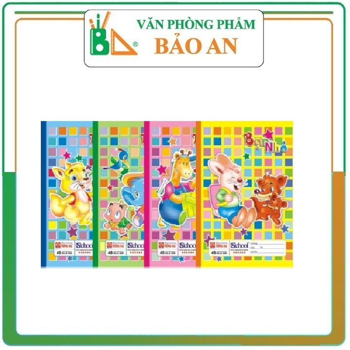 Lốc 10 Vở ô ly 0509 Hồng Hà 48 trang, độ trắng 90-92% ISO vở viết không nhòe mực