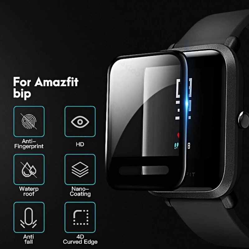 Cường lực màn hình 3D Cạnh Cong Full mặt kính cho Huami Amazfit Bip