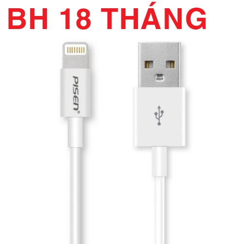 Cáp sạc nhanh Pisen cho iphone/ ipad/ ipod - BH 18 tháng 1 đổi 1