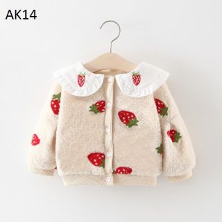 Áo khoác cherry dâu tây lông cừu