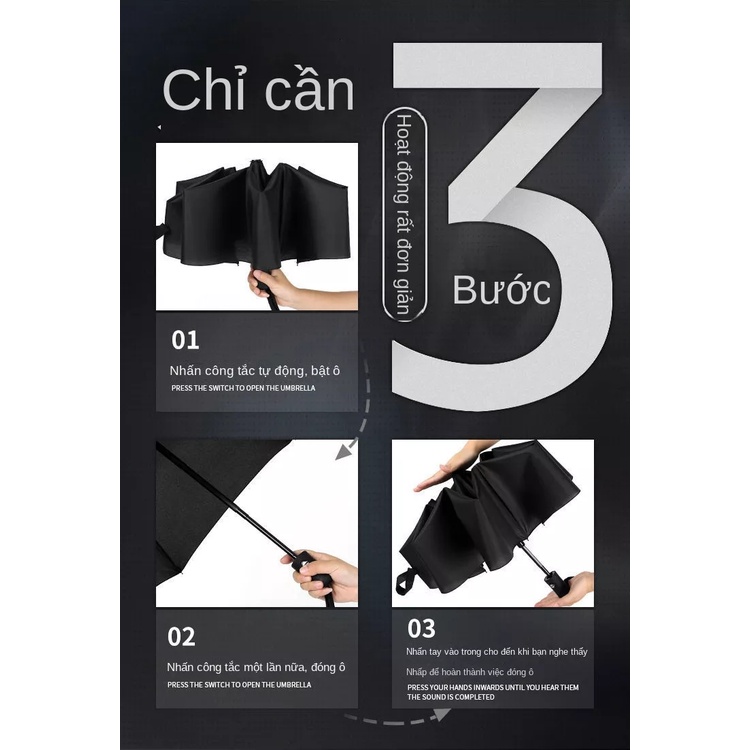 Dù Gấp Tự Động Che Mưa Nắng Dày Dặn Cho BMW Benz Maserati Mazda Porsche