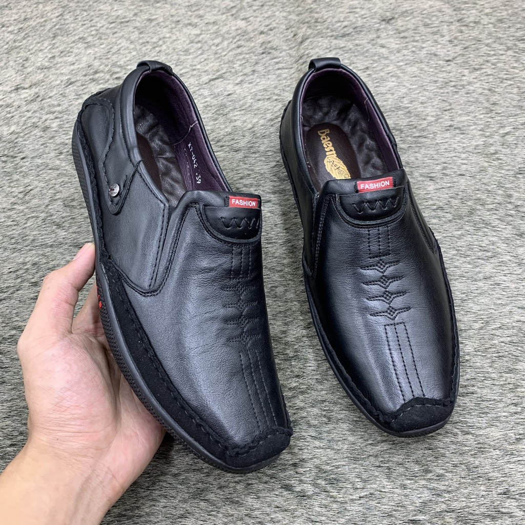 Giầy lười nam da bò siêu mềm, giầy lười thiết kế thời trang