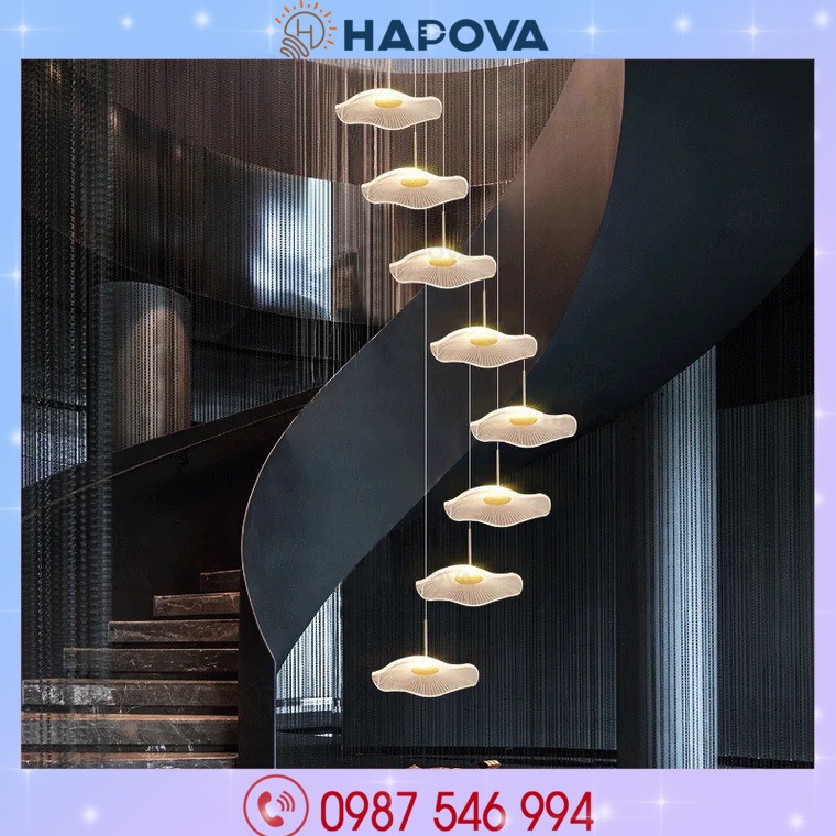Đèn thả thông tầng đường kính 600mm dây dài 4m 5815