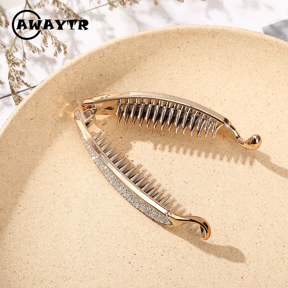 Kẹp tóc đính pha lê ngọc trai nhân tạo thời trang cho nữ