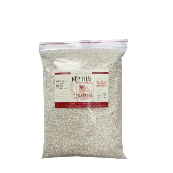 Gạo Nếp Thái Lộc Ngọ 1KG - Siêu Dẻo, Thơm, Mềm  - Túi Hút Chân Không