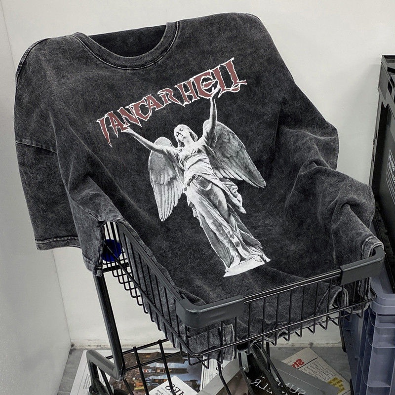 Áo Thun Ngắn Tay Phong Cách Hiphop Retro Đường Phố Cá Tính Cho Nam