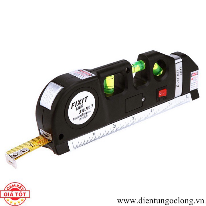 Thước Nivo, Căn Mực Laser Thước Kéo 2,5M 4in1 Laser Level Pro 3