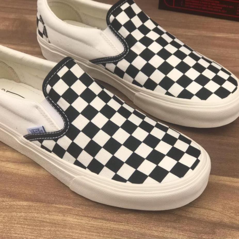 Giày slip on kiểu dáng classic chất vải caro đế cao su siêu bền mới về tại shop _h911 | ^^
