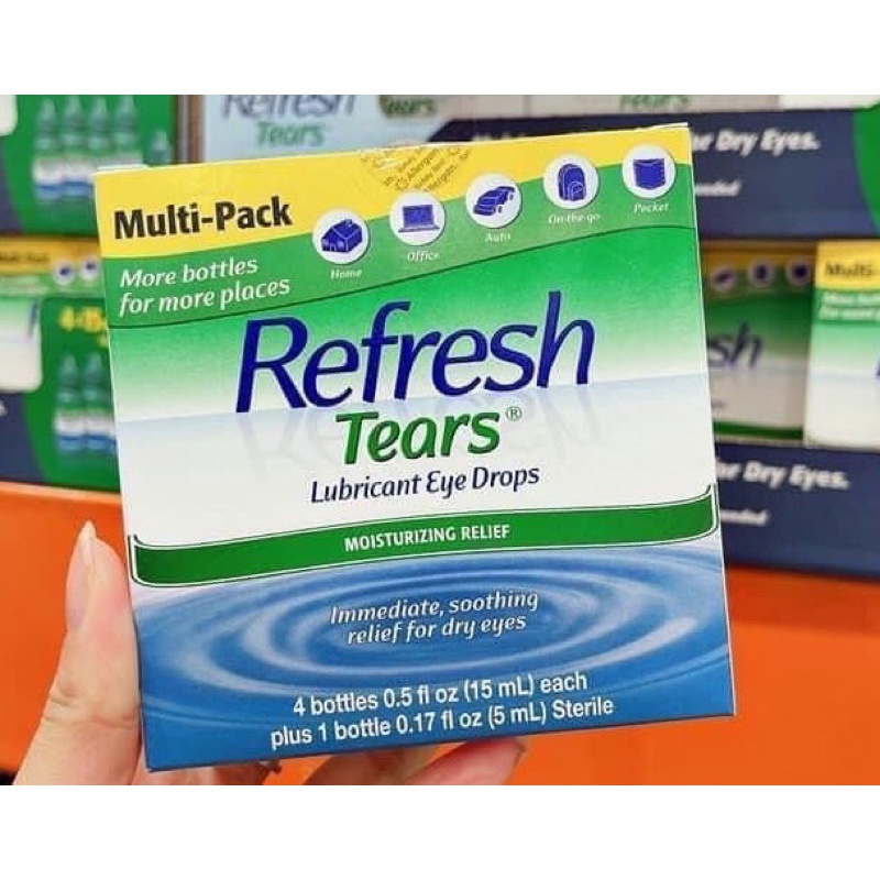 Nước mắt nhân tạo Refresh Tears của Mỹ set 5 chai 4 chai 15ml, 1 chai 5ml thumbnail