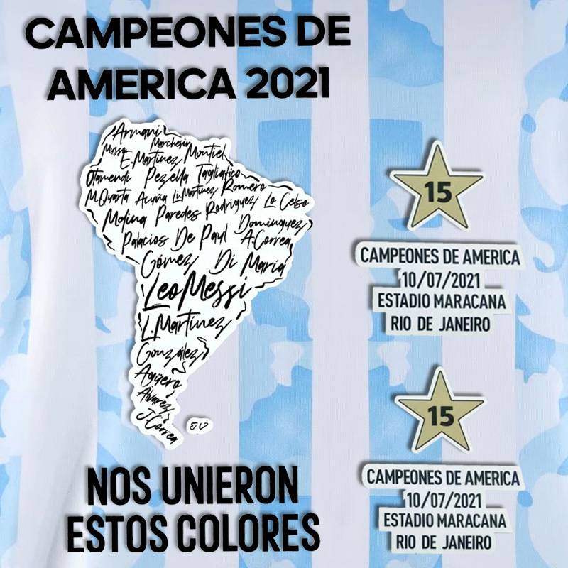 Áo thun bóng đá nhân vật 2021 Copa América Argentina FTBL dành cho nam và nữ