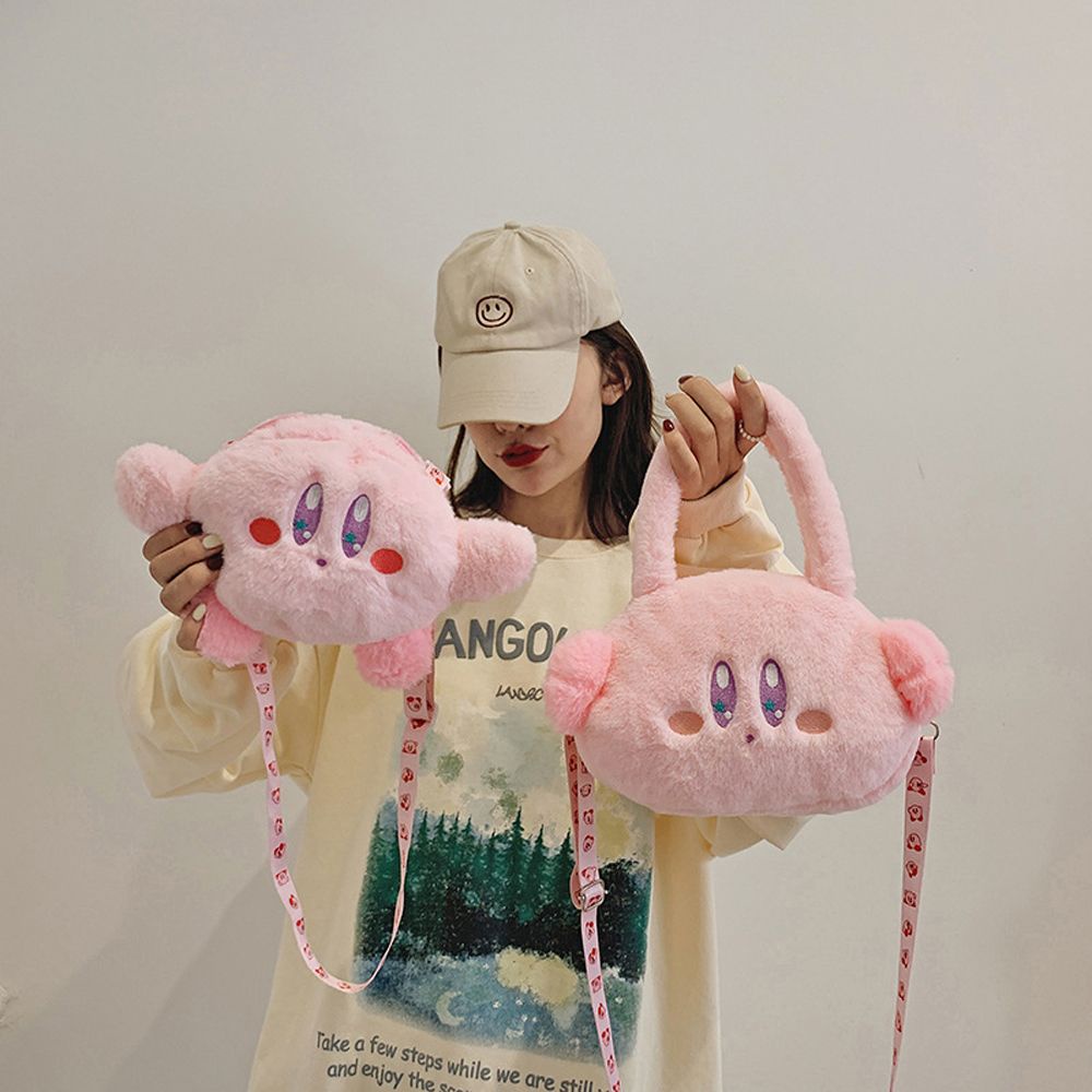 Túi đeo chéo hình thú nhồi bông Kirby đáng yêu dành cho trẻ em