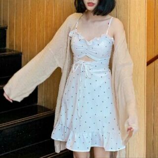 [order]Áo cardigan dệt kim mỏng dáng dài