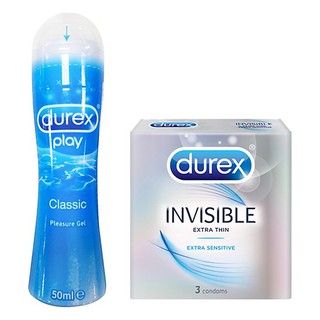 Combo Bao Cao Su  Durex Invisible+Gel bôi trơn Durex Classic 50ml