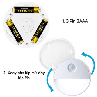 Đèn Led cảm ứng chạy pin( tiện ích)