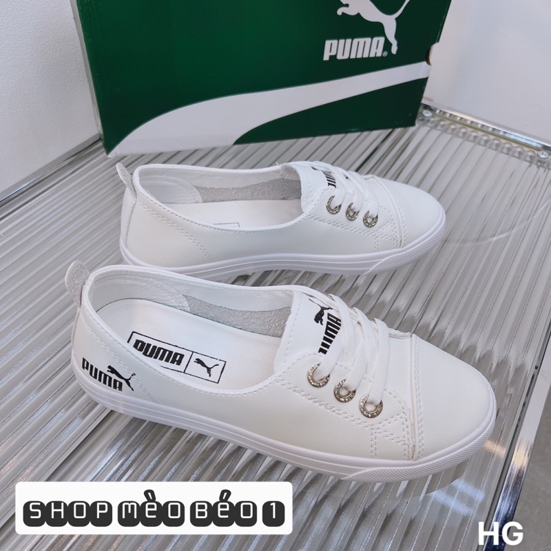 Giày thể thao trắng puma quai đan chéo fullbox