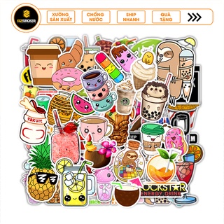 Bộ Hình Dán Chủ Đề Đồ Uống Drink Trang Trí Sách Vở , Ván Trượt
