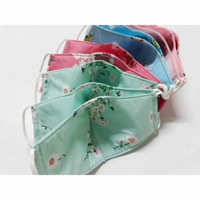 set 5 khẩu trang 2 lớp vải dày đẹp