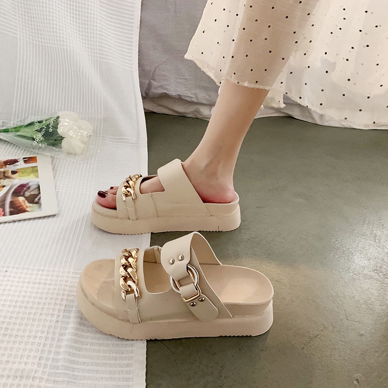 Dép Sandal Đế Dày Mềm Mại Tăng Chiều Cao Thời Trang