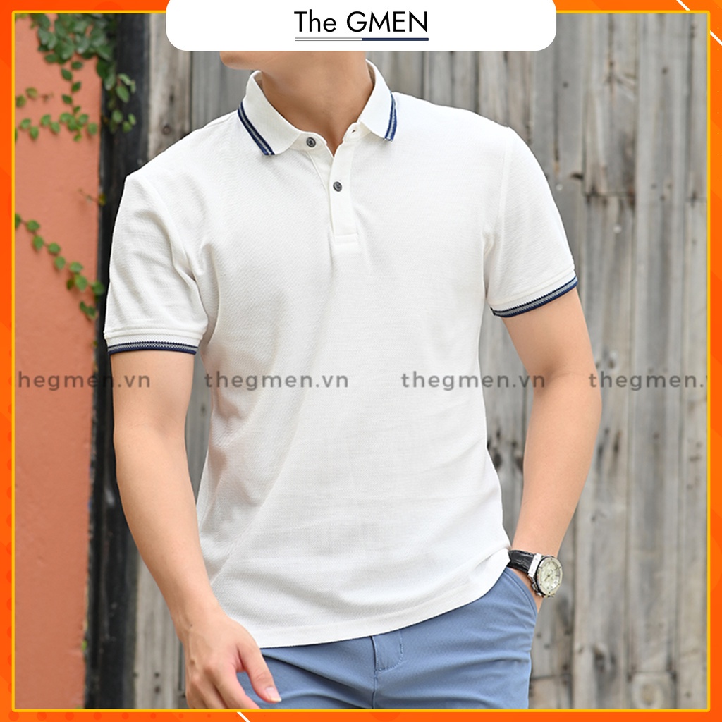 Áo Polo nam The GMEN Active Polo Shirt bề mặt dệt hạt gao, 100% cotton, chuẩn form