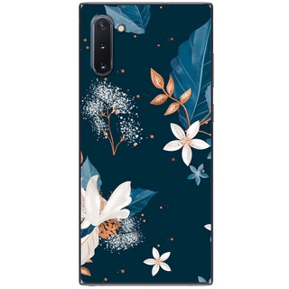Ốp lưng samsung note 10, note 10 plus, note 10 lite in hình hoa trắng nền xanh