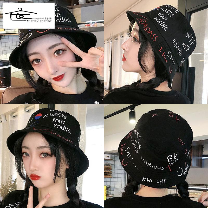 Nón Bucket Chống Nắng In Họa Tiết Graffiti Phong Cách Hàn Quốc Dễ Phối Đồ Thời Trang Xuân Hè Cho Nam Và Nữ