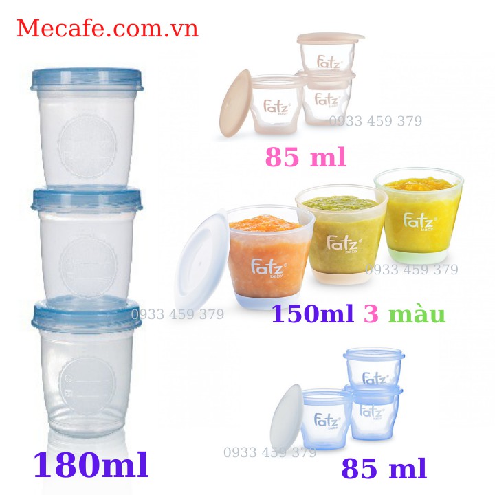 Bộ 12 cốc trữ thức ăn dặm/ trữ sữa đủ size - Made in Thái Lan
