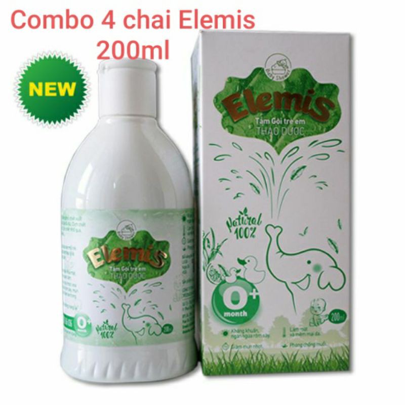 (COMBO) 4 chai nước tắm thảo dược thiên nhiên elemis(200ml)