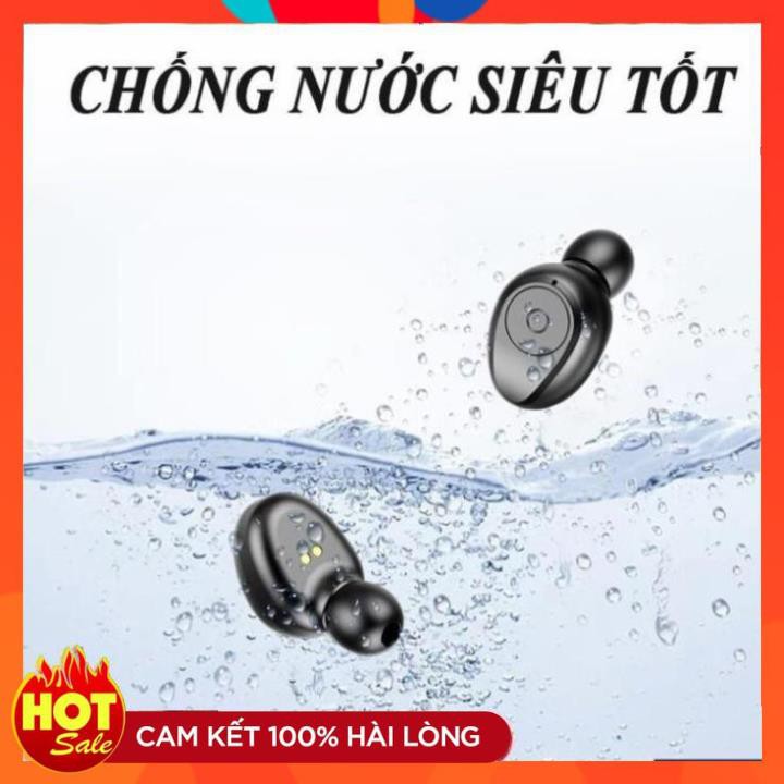 Tai nghe Bluetooth AMOI F9 TWS 5.0 bản QUỐC TẾ không dây cảm ứng chống nước chống ồn nhét tai tích hợp sạc dự phòng