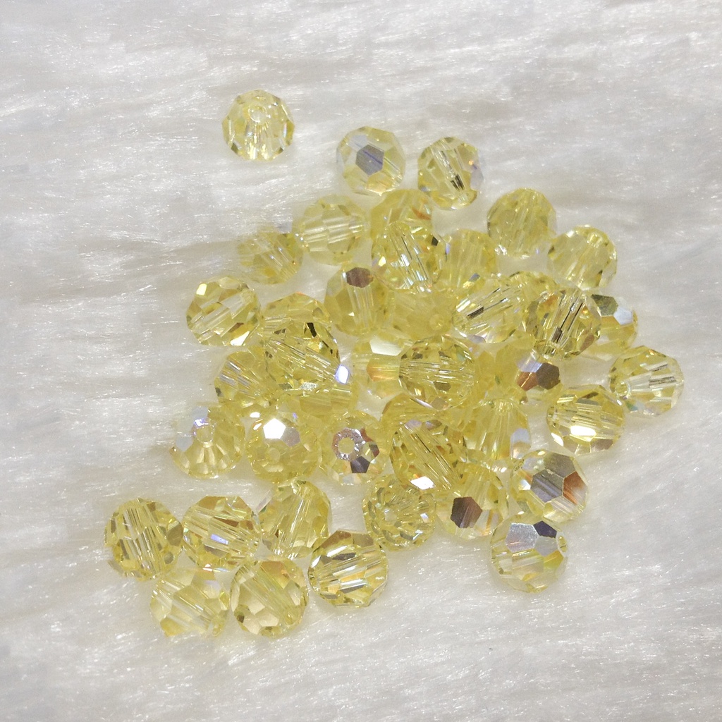 Hạt đá pha lê tròn giác size 6mm 8mm cao cấp sáng lấp lánh làm trang sức xỏ vòng tay