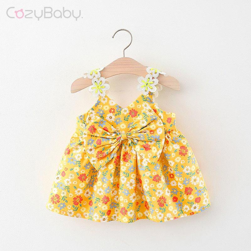 Đầm Công Chúa Hai Dây Thời Trang Mùa Hè Cho Bé Gái 0-3 Tuổi