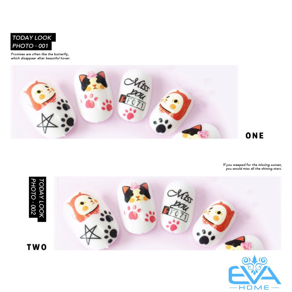 Miếng Dán Móng Tay 3D Nail Sticker Hoạt Hình  F071