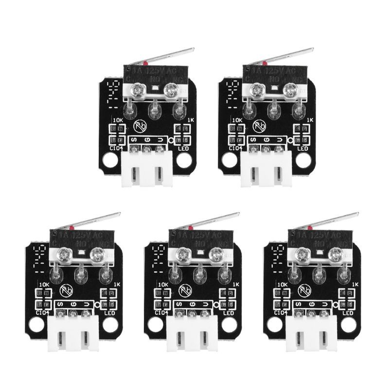 VIVI   5Pcs 3D Printer Accessories X/Y/Z Axis End Stop Limit Switch 3Pin N/O N/C Control Easy to Use Micro Switch for CR-10 Series Ender-3