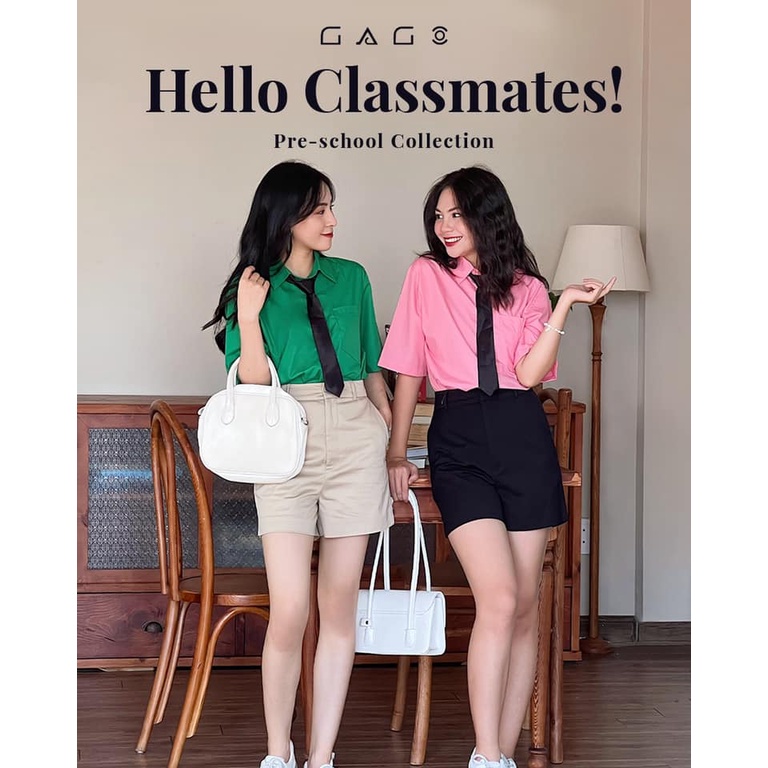 [Mã BMLTA50 giảm đến 50K đơn 99K] Quần short ngắn đơn giản túi xéo trước gài khoá thời trang GAGO màu đen GO4053