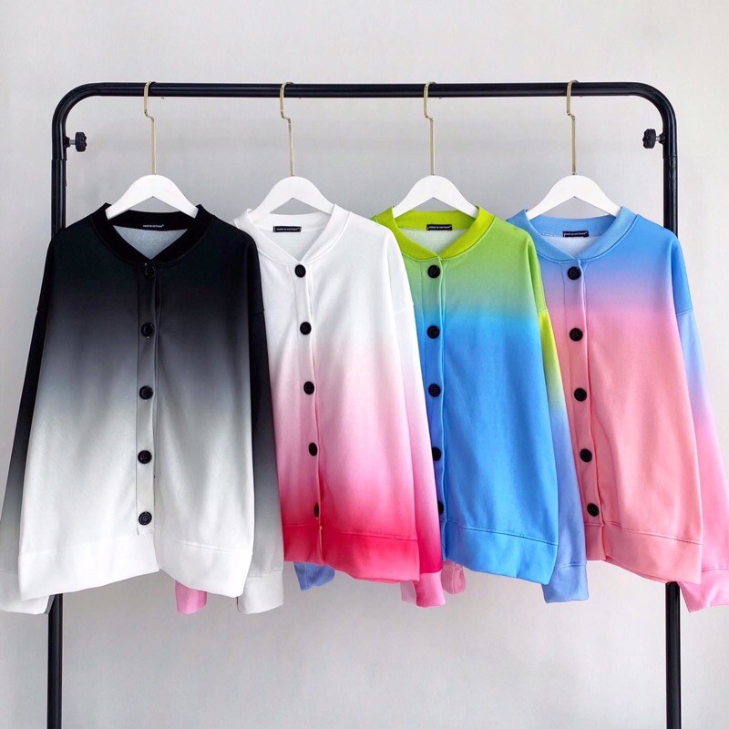 Áo Cardigan Nỉ Bông Loang Basic Ảnh Thật