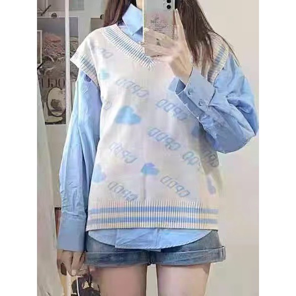 Áo Gile Len Họa Tiết Phối Màu, Áo Len Gile Nữ Đẹp Thời Trang Điệu Đà Nữ Tính Phong Cách Hiện Đại | BigBuy360 - bigbuy360.vn