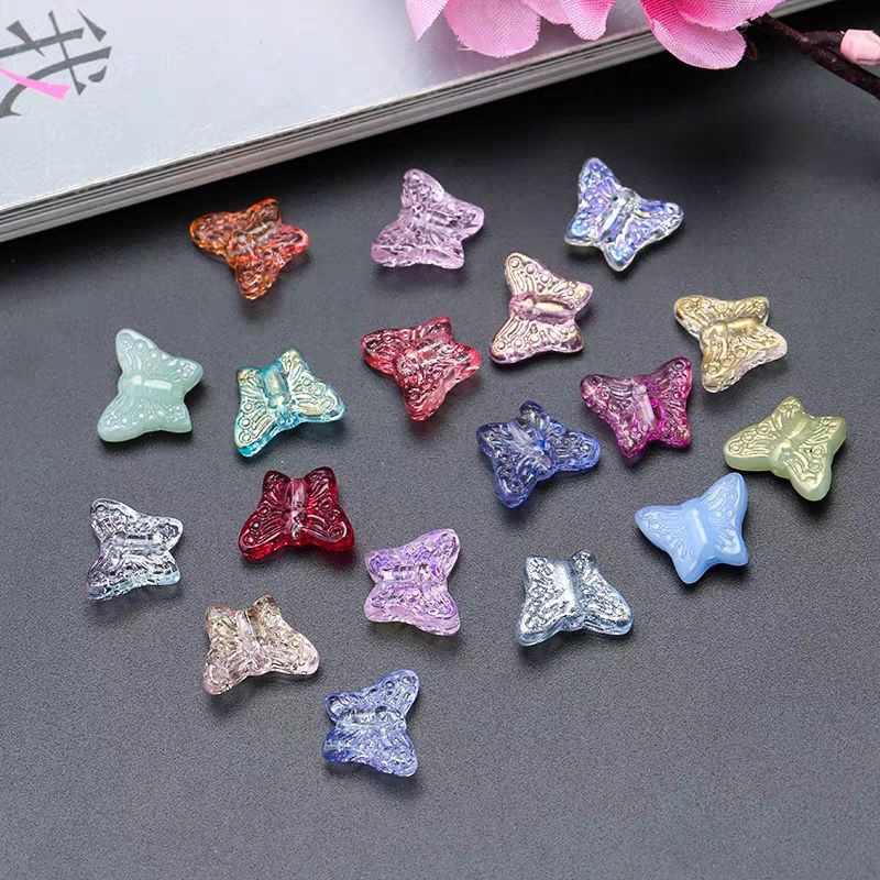 1 Hạt đá butterfly ánh hologram xỏ lỗ 2 đầu