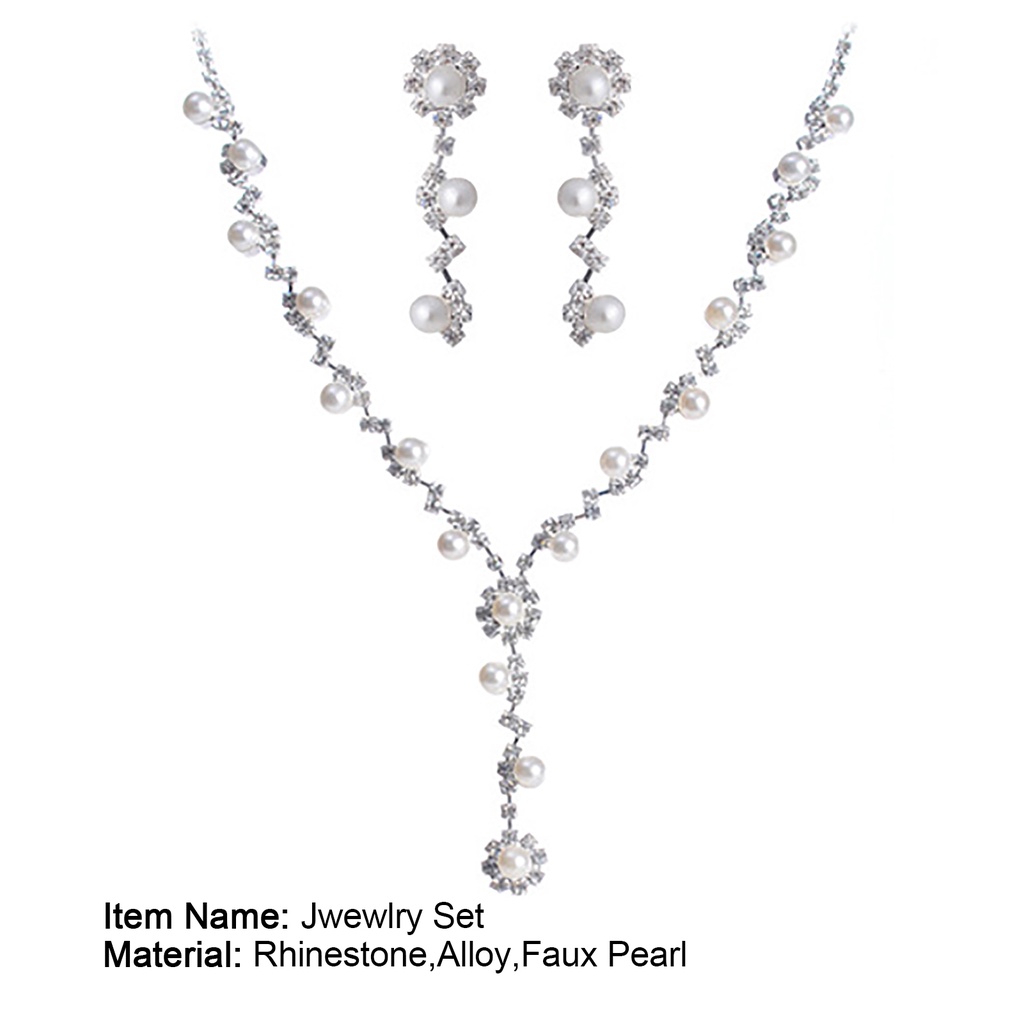 Bộ dây chuyền khuyên tai thiết kế đính đá quý nhân tạo thanh lịch sang trọng quý phái dành cho nữ