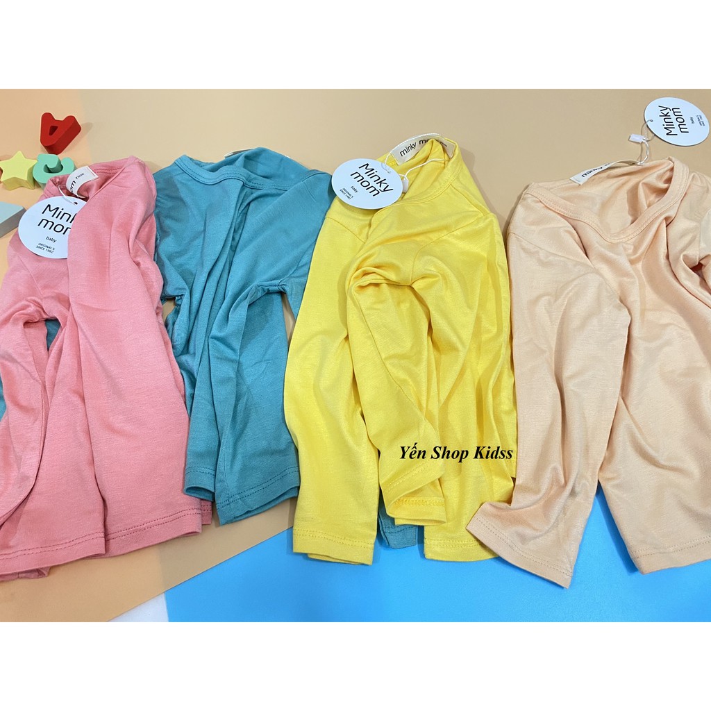 Sale !!! Bộ Dài Tay Kèm Mũ Quả Bông Minky Mom Đáng Yêu Cho Bé (Size từ 6-19kg)