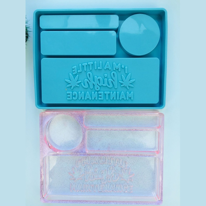 Khuôn Silicone Làm Khay Đựng Đồ Trang Điểm In Chữ DIY