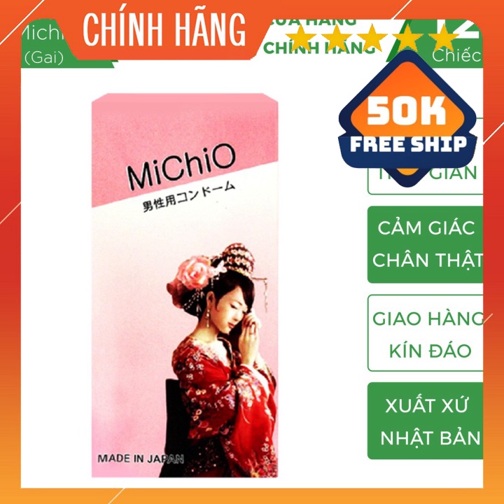 Bao cao su MICHIO Nhật Bản - Gân gai, khử mùi tối đa, co giãn linh hoạt (Che Tên Sản Phẩm) - Phan An CN364