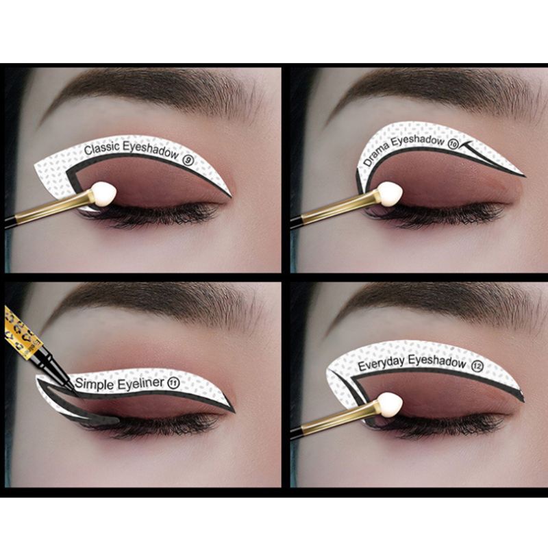 Bộ Khuôn Kẻ Mắt Chuyên Nghiệp 12 Kiểu Bằng Vải Không Dệt YOUYO