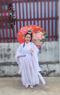 Hán phục áo choàng trắng ( hàng ord)