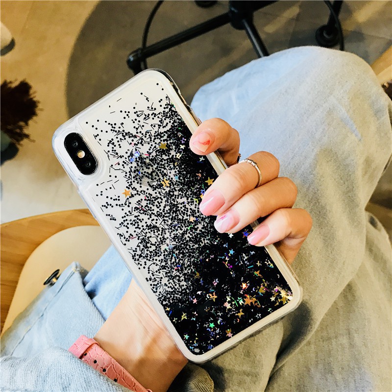 iPhone 6 7 8 Plus 6+ 6s 6s+ 7+ 8+ X Xr xs xs max Liquid Quicksand Star Phone Cases Soft Covers For Girls