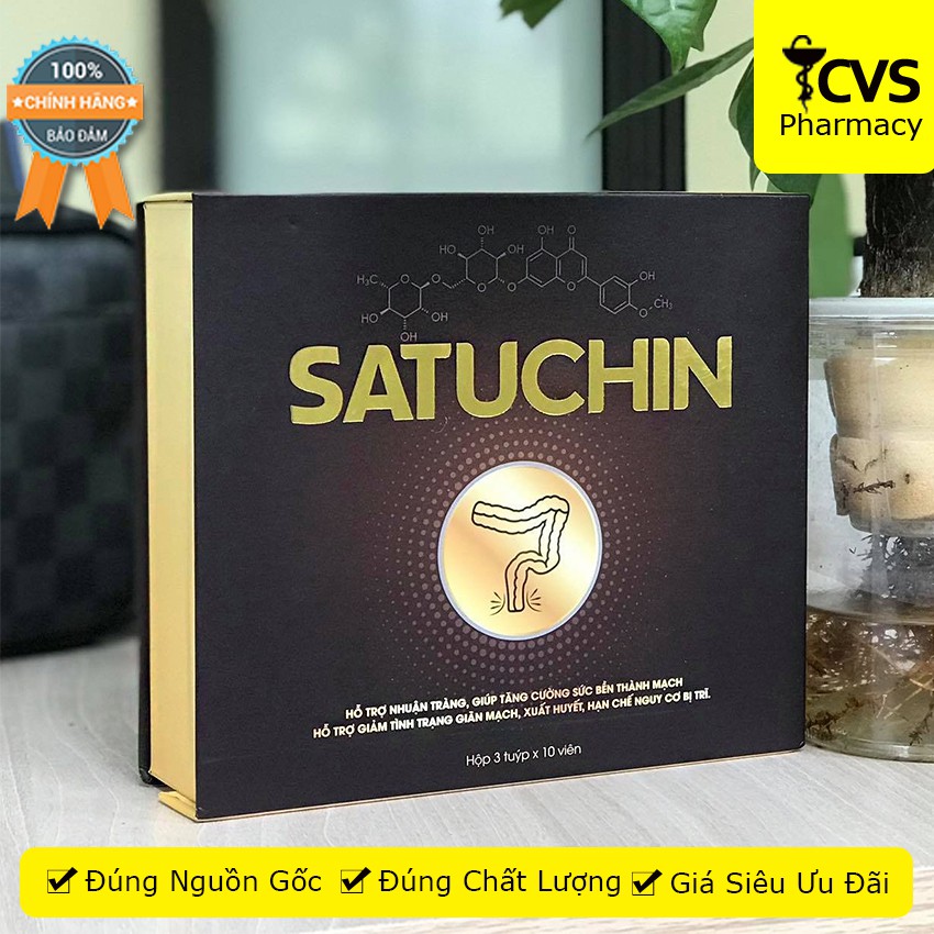 SATUCHIN (Hộp 3 tuýp sủi) – Viên sủi trĩ chiết xuất từ hoa hòe - cvspharmacy