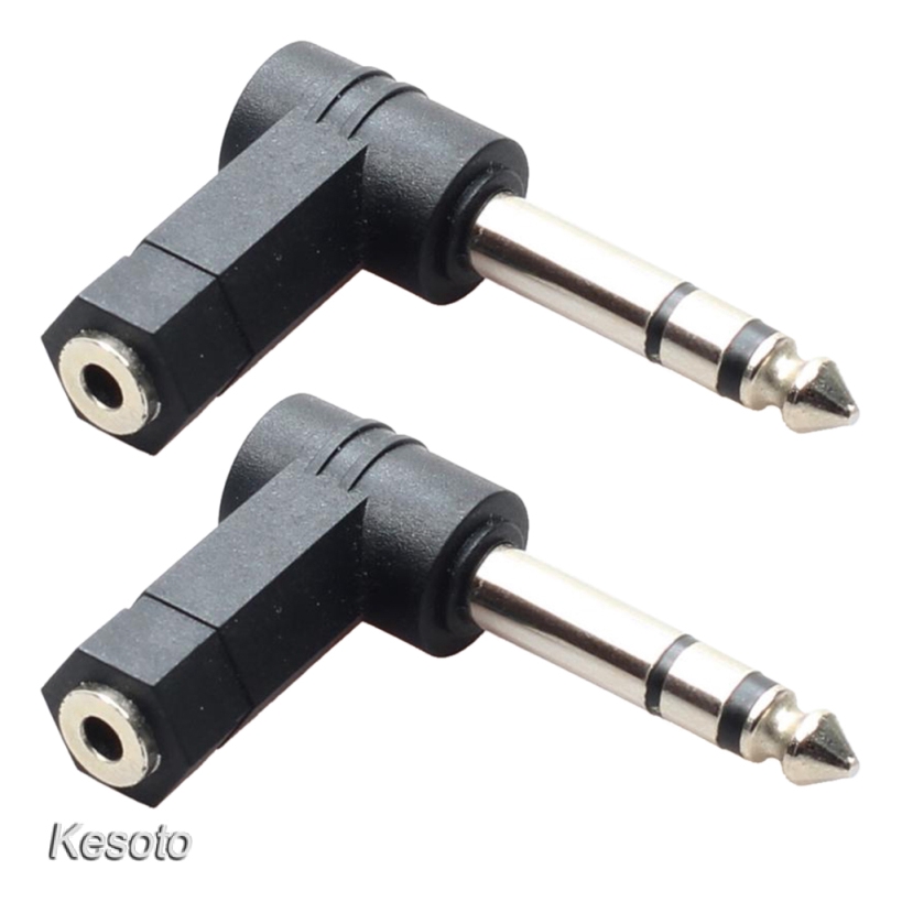 [KESOTO] 2x 6.35mm 1/4'' Male to 3.5 mm Female M/F Jack Aux Audio Stereo Adapter