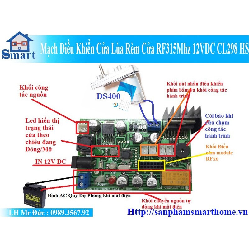 Mạch điều khiển cửa lùa l298