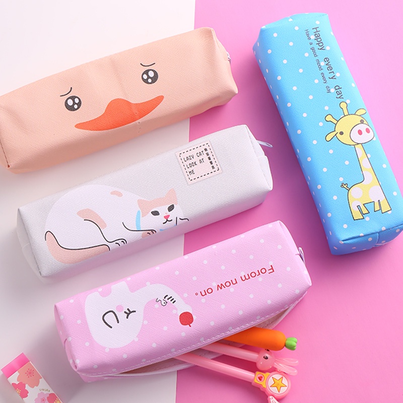 Túi bút in hoạt hình đáng yêu cỡ lớn chống nước tiện lợi